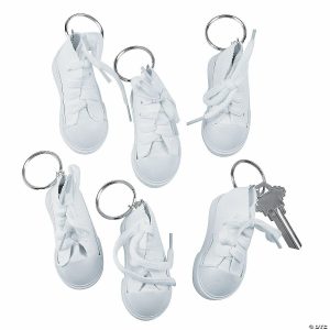 Key Chains |   3″ x 1 1 2″ DIY Design Your Own White Shoe Keychains – 12 Pc. Glow in the Dark Products Key Chains