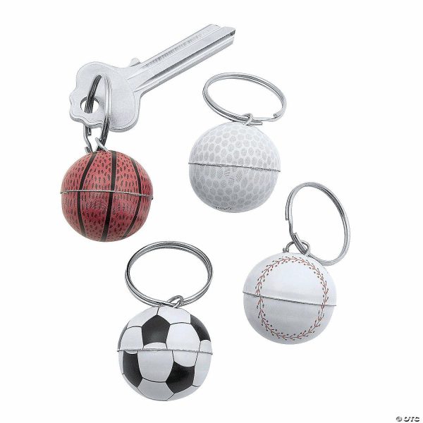 Key Chains |   Bulk 144 Pc. Sport Ball Keychains Glow in the Dark Products Key Chains