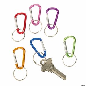 Key Chains |   Bulk 48 Pc. Mini Clip Carabiner Keychains Glow in the Dark Products Key Chains