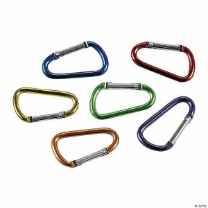 Key Chains |   Bulk 50 Pc. Colorful Keychain Carabiner Clips Glow in the Dark Products Key Chains