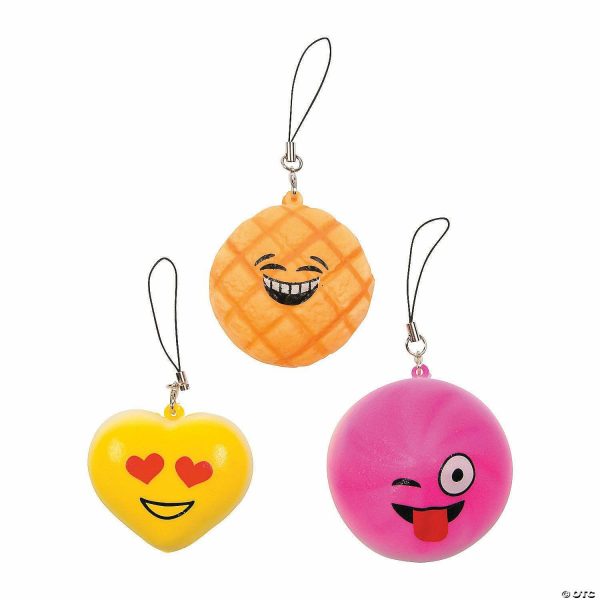 Key Chains |   Face Emoji Slow-Rising Squishies – 12 Pc. Glow in the Dark Products Key Chains