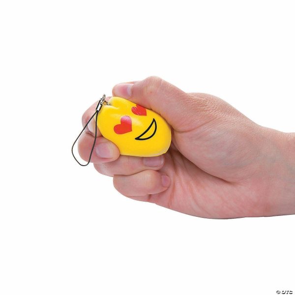 Key Chains |   Face Emoji Slow-Rising Squishies – 12 Pc. Glow in the Dark Products Key Chains