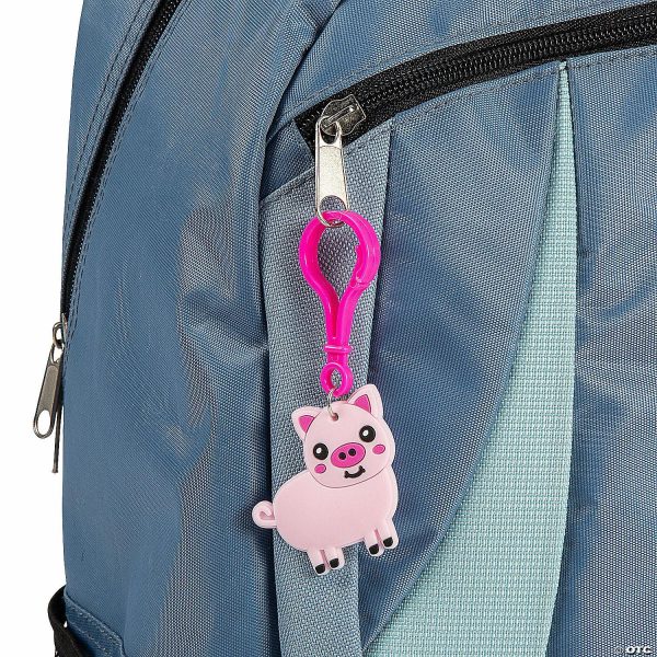 Key Chains |   Farm Animals Backpack Clip Keychains – 12 Pc. Glow in the Dark Products Key Chains