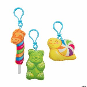 Key Chains |   Flat Stuffed Candy Critters Backpack Clips – 12 Pc. Glow in the Dark Products Key Chains