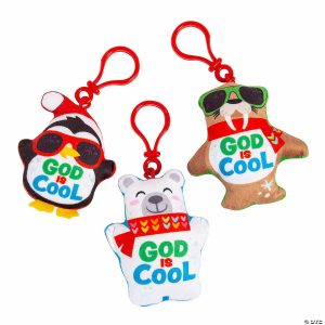 Key Chains |   God is Cool Backpack Clip Keychains – 12 Pc. Glow in the Dark Products Key Chains