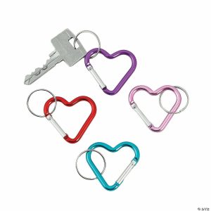 Key Chains |   Heart Clip Keychains – 12 Pc. Glow in the Dark Products Key Chains