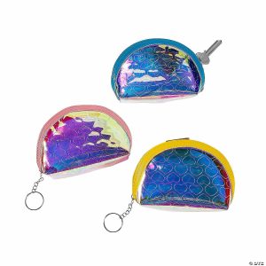 Key Chains |   Iridescent Coin Purse Keychains – 12 Pc. Glow in the Dark Products Key Chains