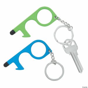 Key Chains |   No-Touch Keychain Tools – Bright Colors – 6 Pc. Glow in the Dark Products Key Chains