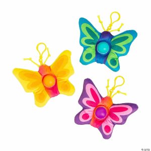 Key Chains |   Stuffed Butterfly Lotsa Pops Popping Toy Backpack Clip Keychains – 12 Pc. Glow in the Dark Products Key Chains