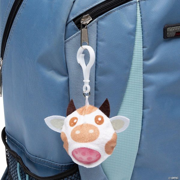 Key Chains |   Stuffed Cow Squeezeball Backpack Clip Keychains Glow in the Dark Products Key Chains