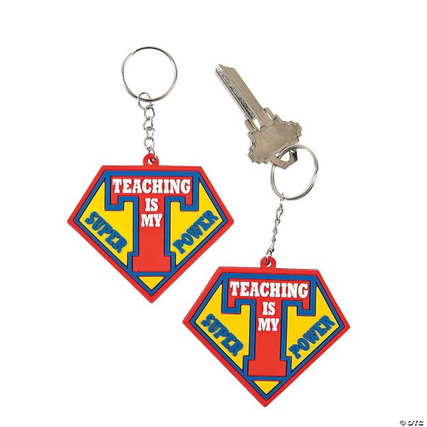 Key Chains |   Teacher Superpower Keychains – 12 Pc. Glow in the Dark Products Key Chains