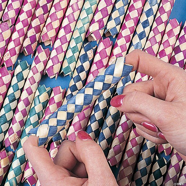 Magic & Gag Jokes |   Bulk 72 Pc. Purple, Red or Blue Checkerboard Woodchip Finger Traps Magic & Gag Jokes Magic & Gag Jokes