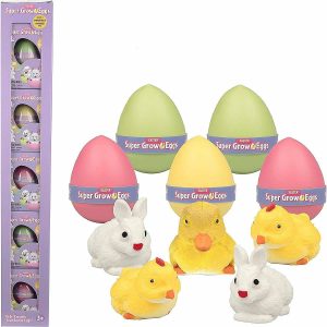 Magic & Gag Jokes |   SCS Direct Easter Super Grow Eggs for Kids 5 Pack- Hatch and Grow for Easter Gifts, Baskets Stuffers and Egg Hunts – Three Different Pets That Grow 5-6x Size- B Magic & Gag Jokes Magic & Gag Jokes