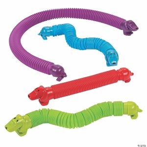 Magic Springs |   9″ Bright Colors Wiener Dog Expanding Tube Plastic Toys – 12 Pc. Magic Springs Magic Springs