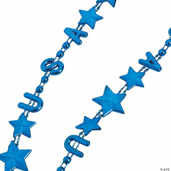 Necklaces |   Bulk 48 Pc. Metallic Patriotic USA Mardi Gras Bead Necklaces Bead Necklaces Bead Necklaces