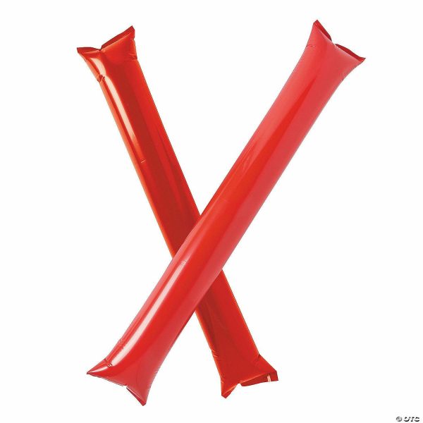 Noisemakers |   Inflatable Red Boom Sticks – 24 Pc. Red Fun Games For Kids Inflatables