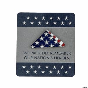 Pins & Buttons |   3/4″ Patriotic Folded American Flag Metal Pins with Card – 12 Pc. Glow in the Dark Products Pins & Buttons