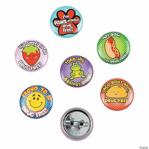 Pins & Buttons |   Bulk 48 Pc. Red Ribbon Mini Buttons Glow in the Dark Products Pins & Buttons