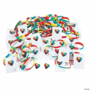 Pins & Buttons |   Bulk 96 Pc. Autism Awareness Bracelets & Pins Glow in the Dark Products Pins & Buttons