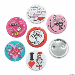 Pins & Buttons |   Dr. Seuss™ Valentine Buttons Glow in the Dark Products Pins & Buttons