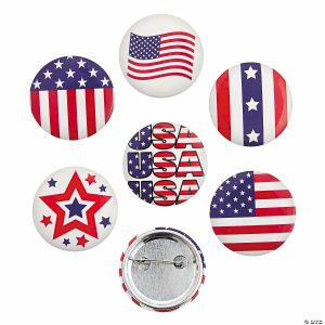 Pins & Buttons |   Patriotic Buttons – 24 Pc. Glow in the Dark Products Pins & Buttons