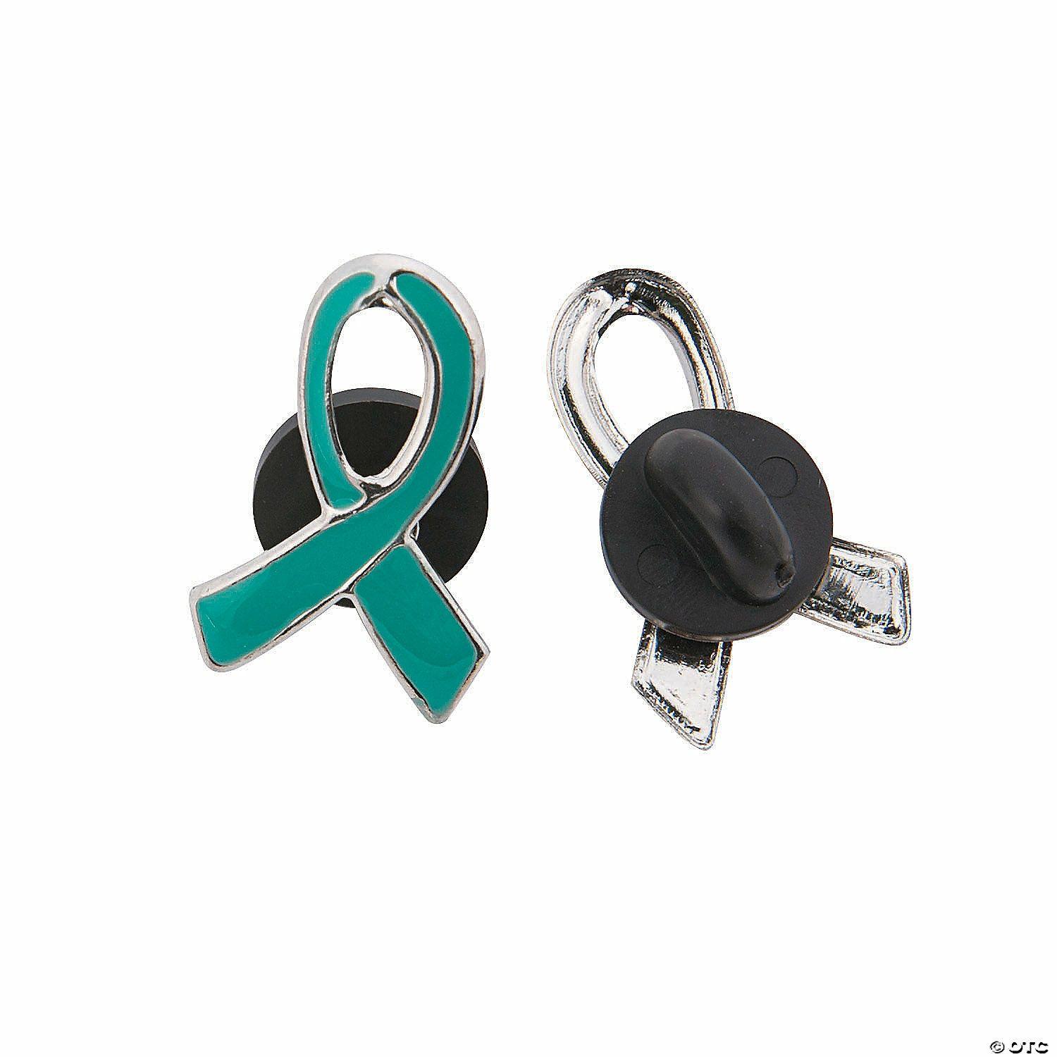 Pins & Buttons |   Teal Awareness Ribbon Pins – 12 Pc. Glow in the Dark Products Pins & Buttons