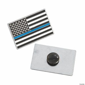 Pins & Buttons |   Thin Blue Line Enamel Pins – 24 Pc. Glow in the Dark Products Pins & Buttons