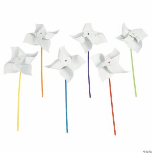 Pinwheels |   9″ DIY Jumbo Paper Pinwheels with Plastic Handles – 24 Pc. Outdoor Toys Pinwheels