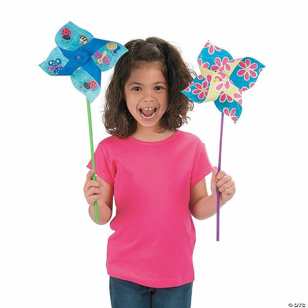 Pinwheels |   9″ DIY Jumbo Paper Pinwheels with Plastic Handles – 24 Pc. Outdoor Toys Pinwheels