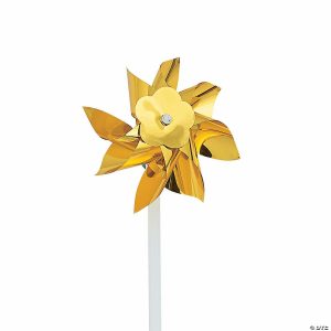 Pinwheels |   Gold Metallic Pinwheels – 36 Pc. Gold Outdoor Toys Gold