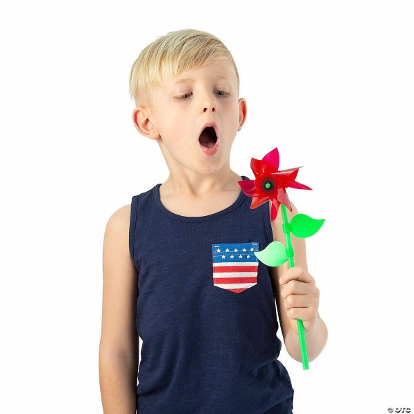 Pinwheels |   Patriotic Poppy Remembrance Pinwheels – 36 Pc. Outdoor Toys Pinwheels