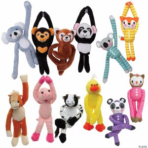 Play Money |   Bulk 72 Pc. Assorted Long Arm Stuffed Animal Giveaway Kit Novelty Toys Play Money