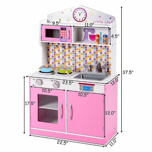 Play Sets |   Kids Wooden Pretend Cooking Playset Cookware Play Set Kitchen Toys Toddler Gift Novelty Toys Play Sets