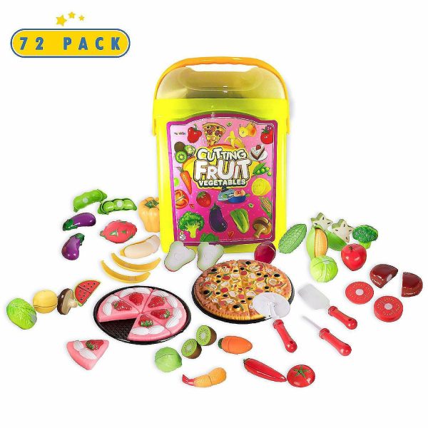 Play Sets |   Play Food Kitchen Toys Set – 72 Piece Fake Fruits And Vegetables Novelty Toys Play Sets