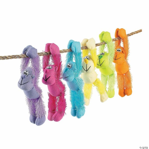 Plush Toys |   10 1/2″ – 11″ Neon Solid Color Long Arm Stuffed Fuzzy Gorillas – 12 Pc. Novelty Toys Plush Toys