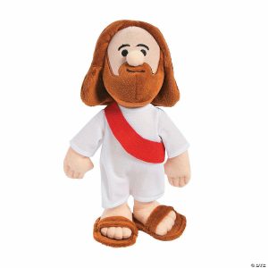 Plush Toys |   10″ Religious Stuffed Jesus Character with White Robe & Sash Novelty Toys Plush Toys