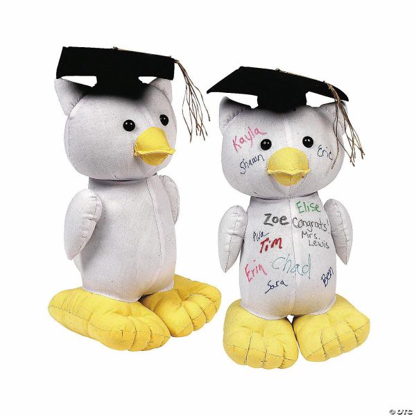 Plush Toys |   11 1/2″ Graduation Autograph White Stuffed Owl with Cap Novelty Toys Plush Toys