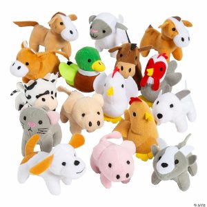 Plush Toys |   3 1/2″ Bulk 50 Pc. Mini Farm Stuffed Animal Handout Assortment Novelty Toys Play Money