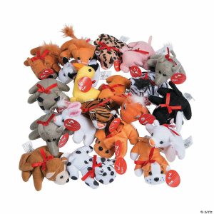 Plush Toys |   3 1/2” Bulk 48 Pc. Mini Gift Exchange Stuffed Animal Assortment Novelty Toys Plush Toys