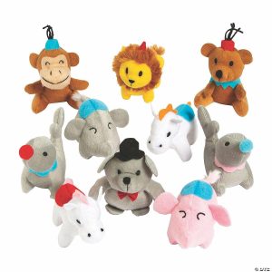 Plush Toys |   4″ Bulk 50 Pc. Mini Carnival Stuffed Animal Assortment Novelty Toys Play Money