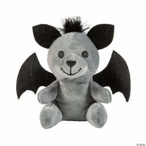 Plush Toys |   5″ Black & Gray Stuffed Bears with Bat Wings & Ears – 12 Pc. Novelty Toys Plush Toys