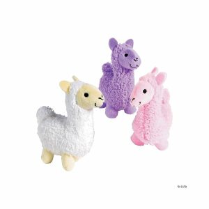 Plush Toys |   5″ Fuzzy Pastel Pink, Purple & White Stuffed Llama Toys – 12 Pc. Novelty Toys Plush Toys