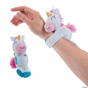 Plush Toys |   8″ Hugging Magical White Unicorn Stuffed Slap Bracelets – 12 Pc. Bracelets Bracelets