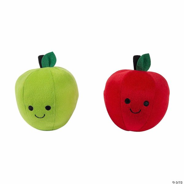 Plush Toys |   Red & Green Smiling Stuffed Apples – 12 Pc. Novelty Toys Plush Toys