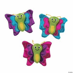 Plush Toys |   Stuffed Butterflies with Shiny Wings – 12 Pc. Novelty Toys Plush Toys