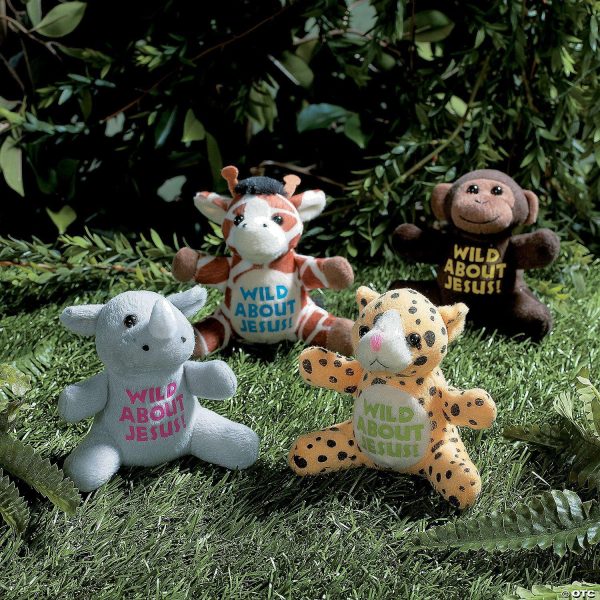 Plush Toys |   Wild About Jesus Stuffed Safari Animals – 12 Pc. Novelty Toys Plush Toys