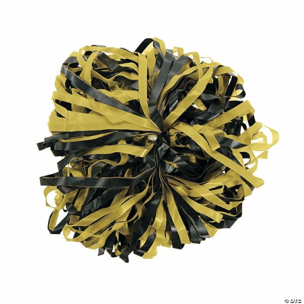 Pom-Poms |   Black & Yellow Two-Tone Spirit Cheer Pom-Poms – 24 Pc. Novelty Toys Pom-Poms