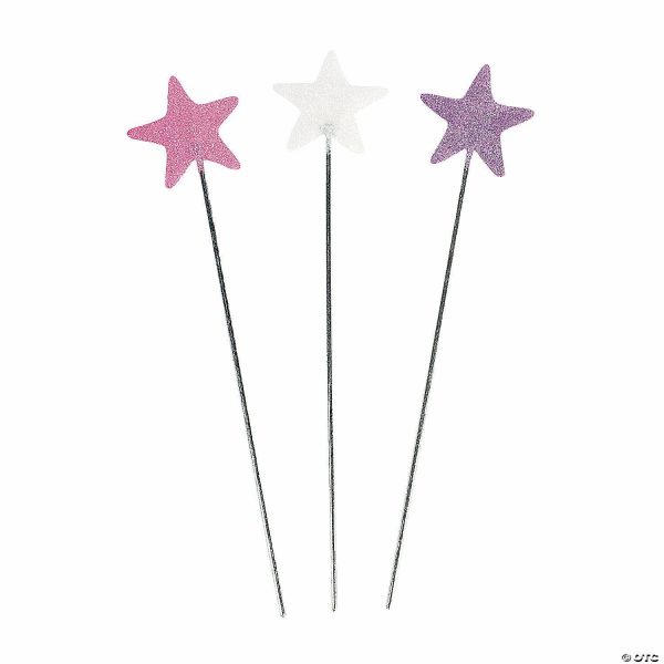 Pretend Play |   19″ Pastel-Colored Star with Glitter Plastic Wands- 12 Pc. Novelty Toys Play Money