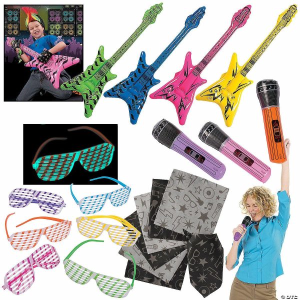 Pretend Play |   48 Pc. Be a Rockstar Wearables Kit for 12 Novelty Toys Pretend Play