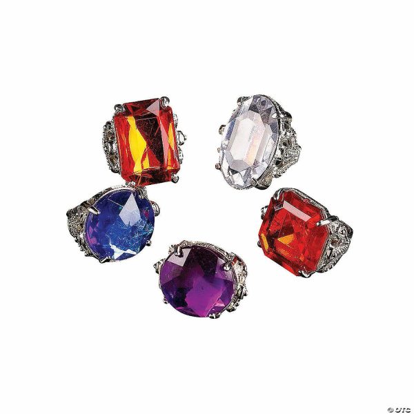 Pretend Play |   Jumbo Rhinestone Rings – 12 Pc. Glow in the Dark Products Pretend Play